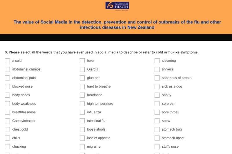 Health Ministry of New Zealand using social media and unconventional data to track infectious disease outbreaks