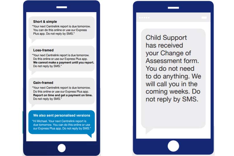 Australian Governments Behavioural Economics Team trials SMS use for improving citizen government interactions
